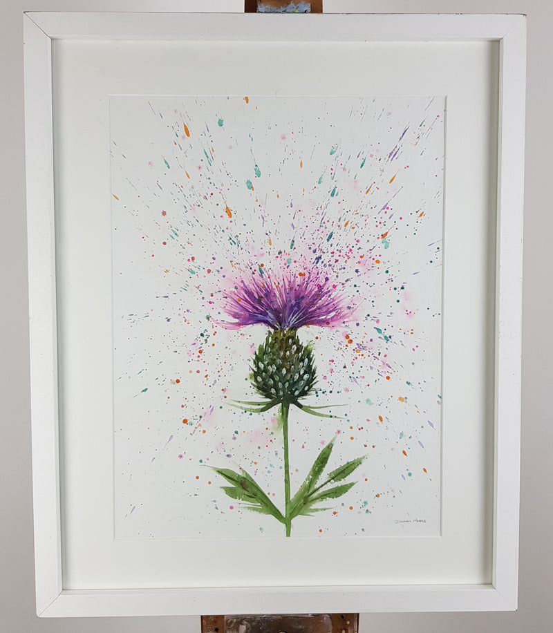 Thistle Watercolour Painting - 'Pink Fancy' 17" x 12"
