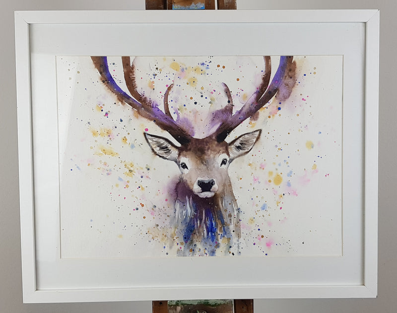 Stag Watercolour Painting - 'Stately' 17" x 12"