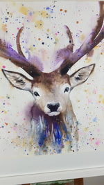 Stag Watercolour Painting - 'Stately' 17" x 12"
