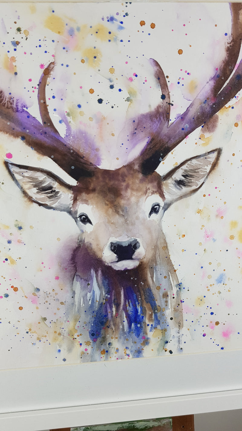 Stag Watercolour Painting - 'Stately' 17" x 12"