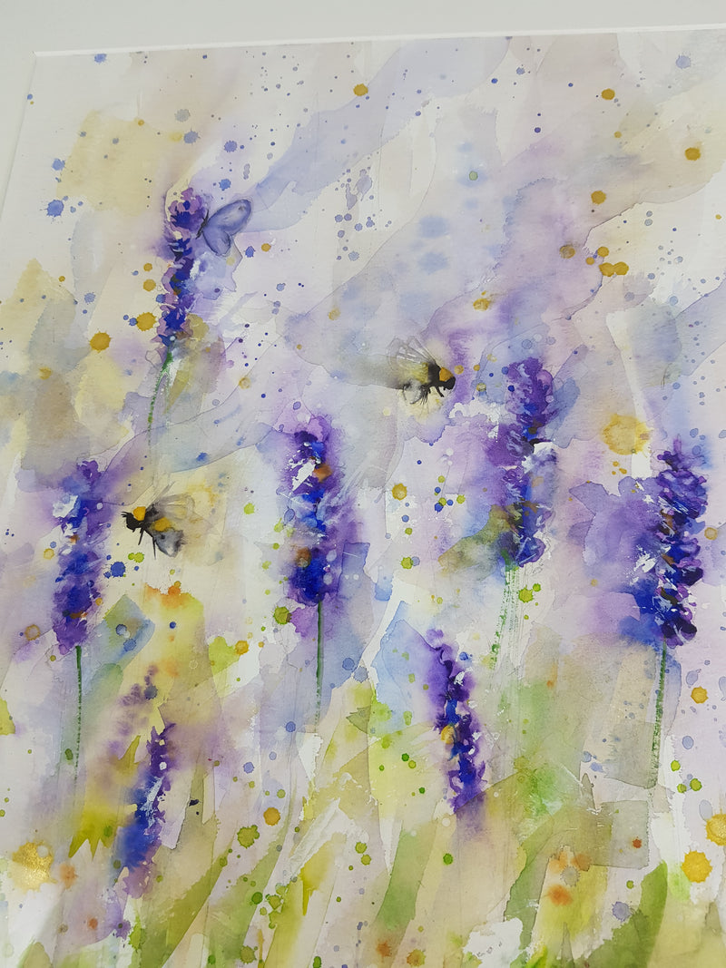 Original Watercolour - 'Lavender Breeze' 16.5" x 12" #2977 - SkinnyDaz Art, Design & Illustration
