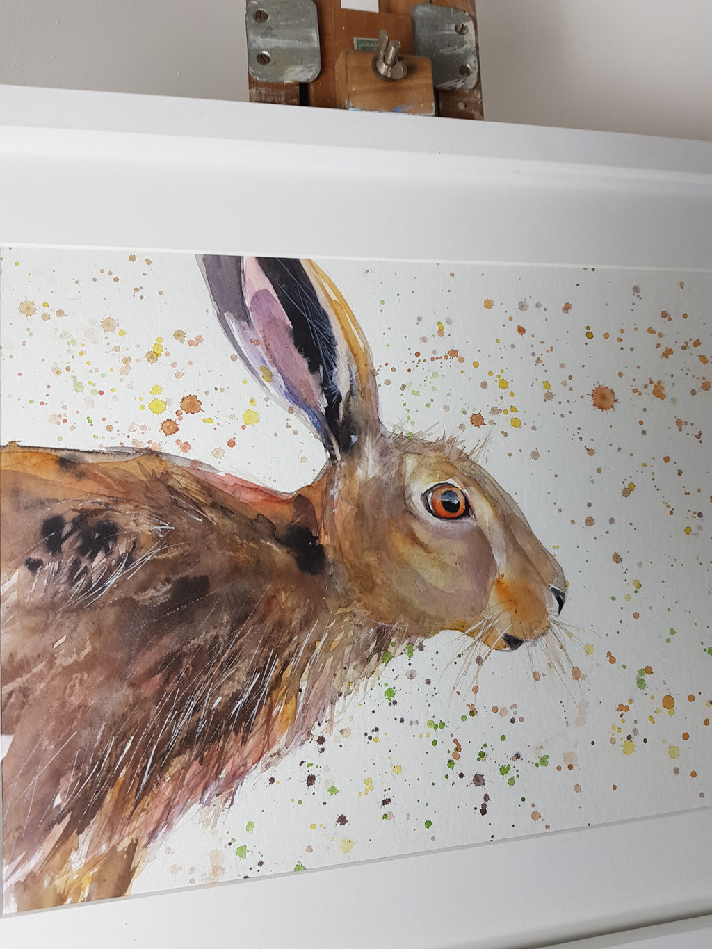 Original Hare Watercolour - 'Hare.I.Am' 16.5" x 12" #3003 - SkinnyDaz Art, Design & Illustration