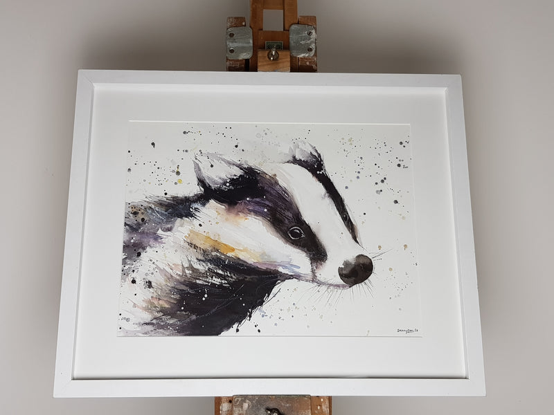 Original Badger Watercolour - 'Bella' 16.5" x 12" #3009 - SkinnyDaz Art, Design & Illustration