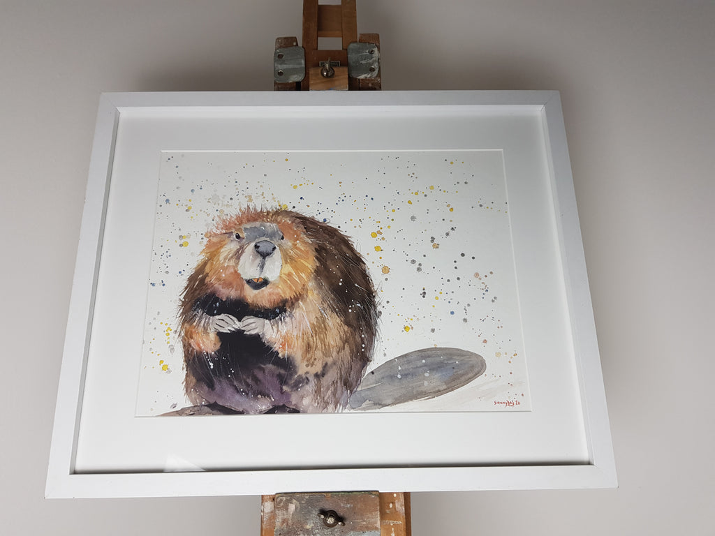 Original Beaver Watercolour - 'Humphrey' 16.5" x 12" #3006 - SkinnyDaz Art, Design & Illustration