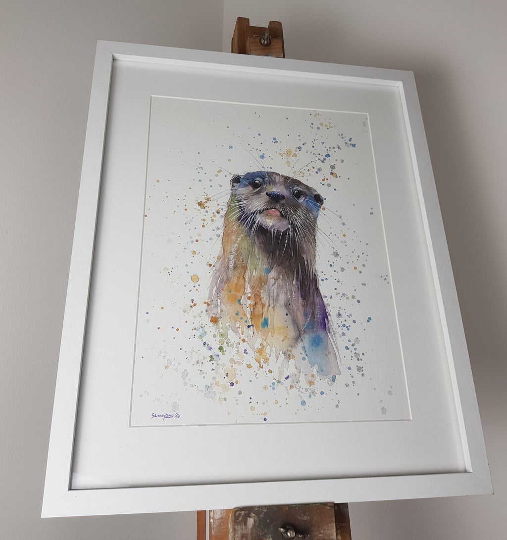 Original Otter Watercolour 'Seth' - 16.5" x 12" #3020 - SkinnyDaz Art, Design & Illustration