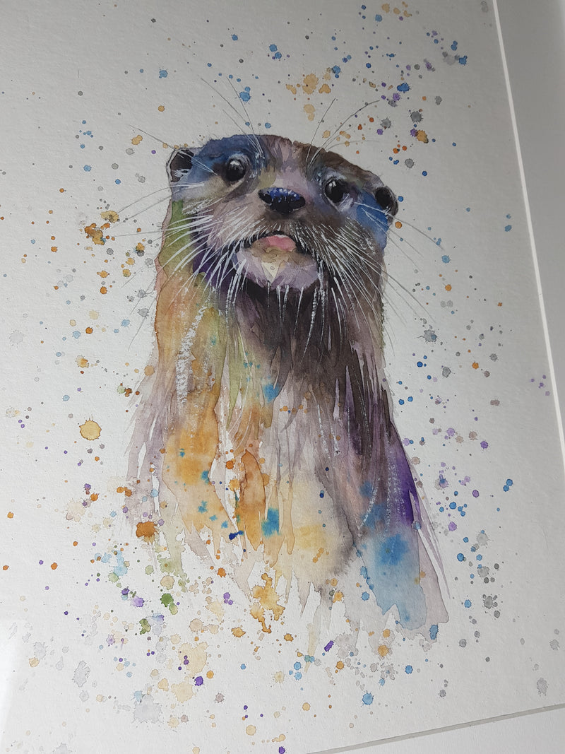 Original Otter Watercolour 'Seth' - 16.5" x 12" #3020 - SkinnyDaz Art, Design & Illustration