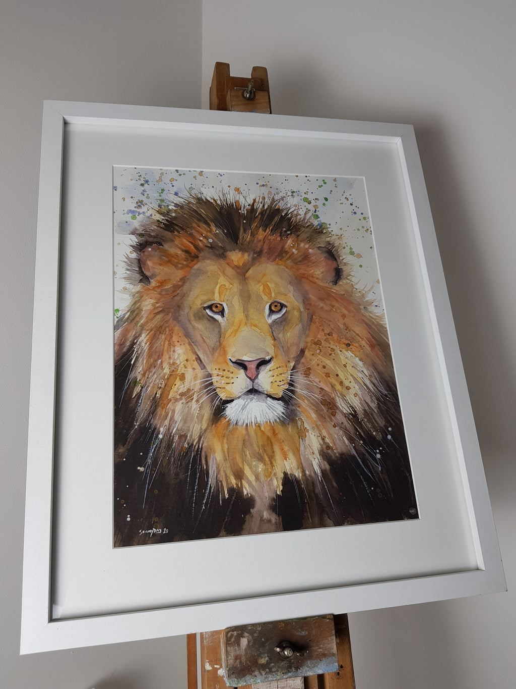 Original Lion Watercolour 'Boris' - 16.5" x 12" #3022 - SkinnyDaz Art, Design & Illustration