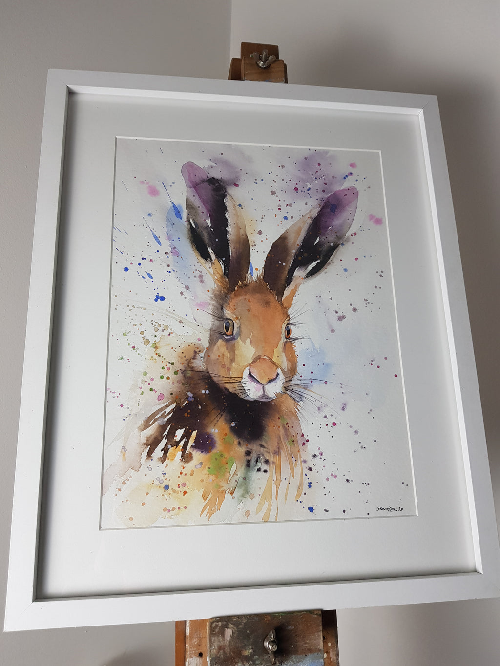 Original Hare Watercolour 'Amber' - 16.5" x 12" #3030 - SkinnyDaz Art, Design & Illustration