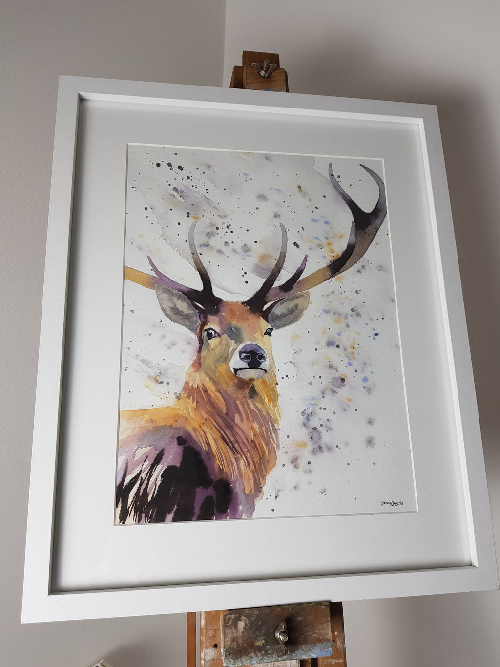 Original Stag Watercolour 'Solomon' - 16.5" x 12" #3031 - SkinnyDaz Art, Design & Illustration