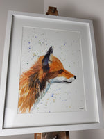 Fox Watercolour 'Stanley - 16.5" x 12" #3044 - SkinnyDaz Art, Design & Illustration