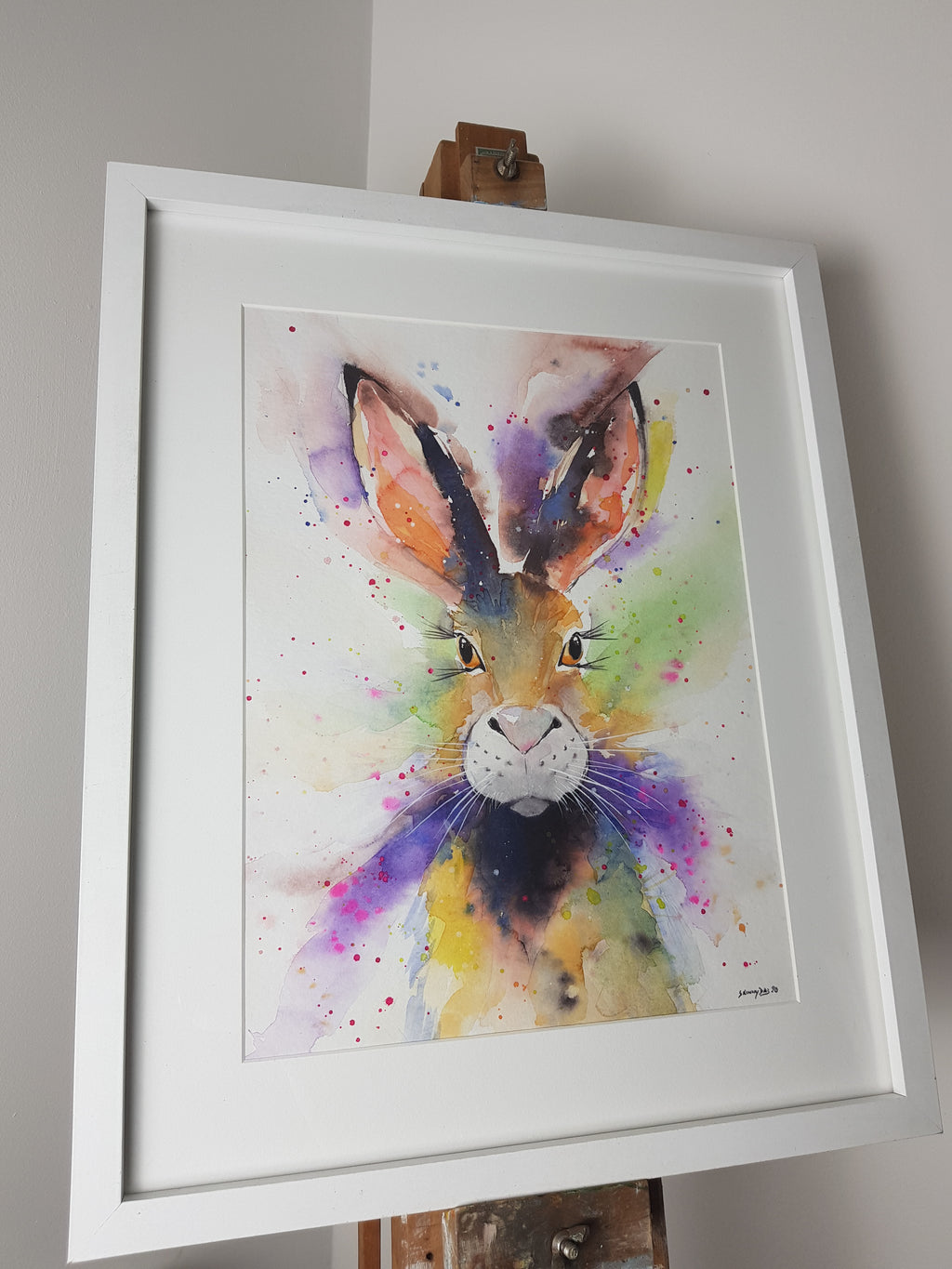 Hare Watercolour 'Violet' - 16.5" x 12" #3049 - SkinnyDaz Art, Design & Illustration