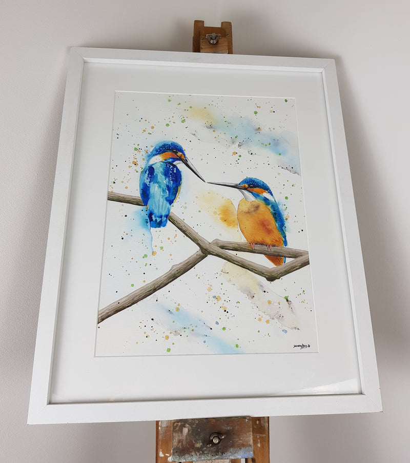 Kingfishers Watercolour 'Beau & Blue' - 16.5" x 12" #3060