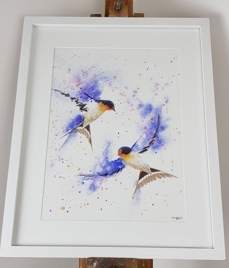 Swallows Watercolour 'Summer Skies' - 16.5" x 12" #3070