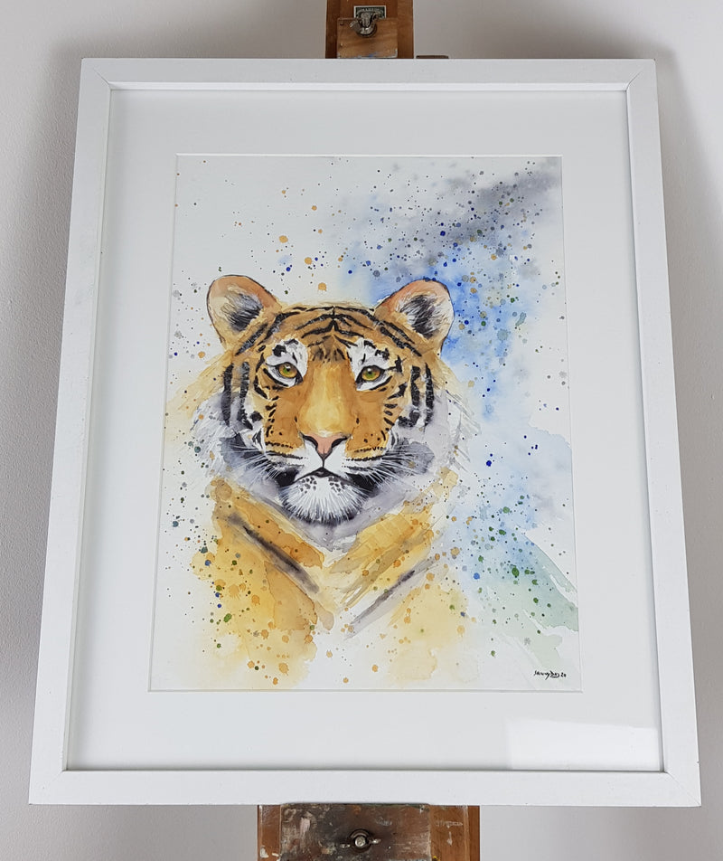 Tiger Watercolour 'Zelda' - 16.5" x 12" #3075