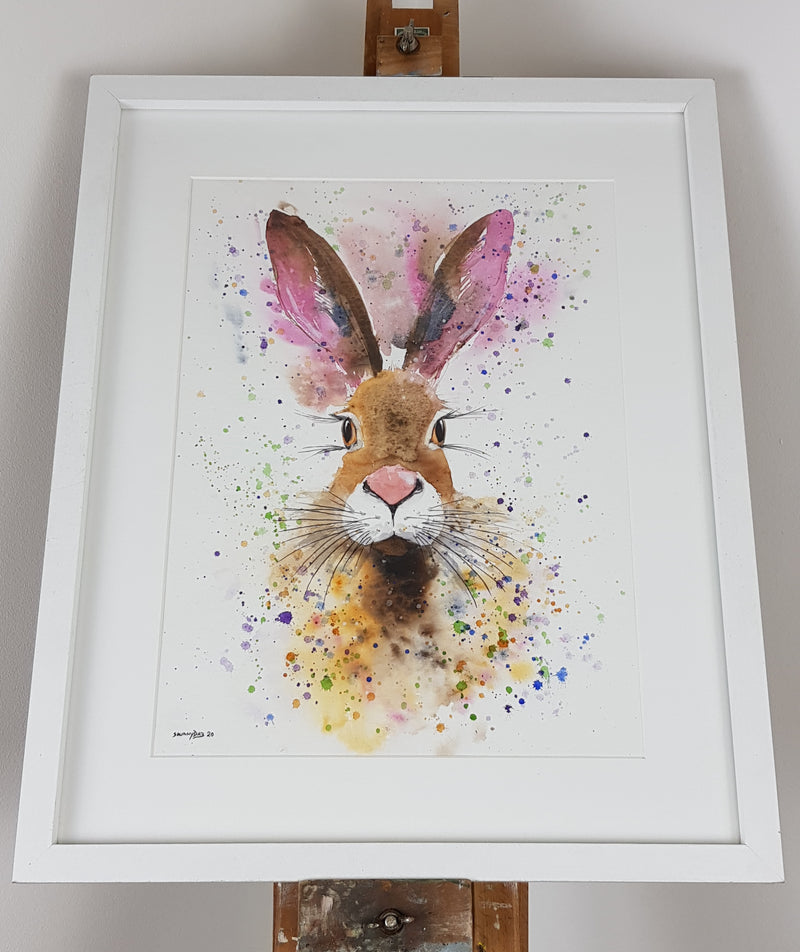 Hare Watercolour 'Daisy' - 16.5" x 12" #3103