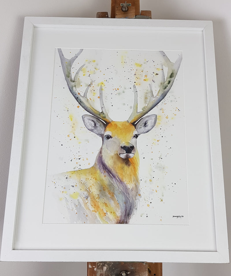 Stag Watercolour - 'Butterscotch' 16.5" x 12" #3122