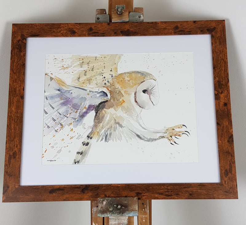 Barn Owl Watercolour - 'Barnaby' 16.5" x 12" #3147
