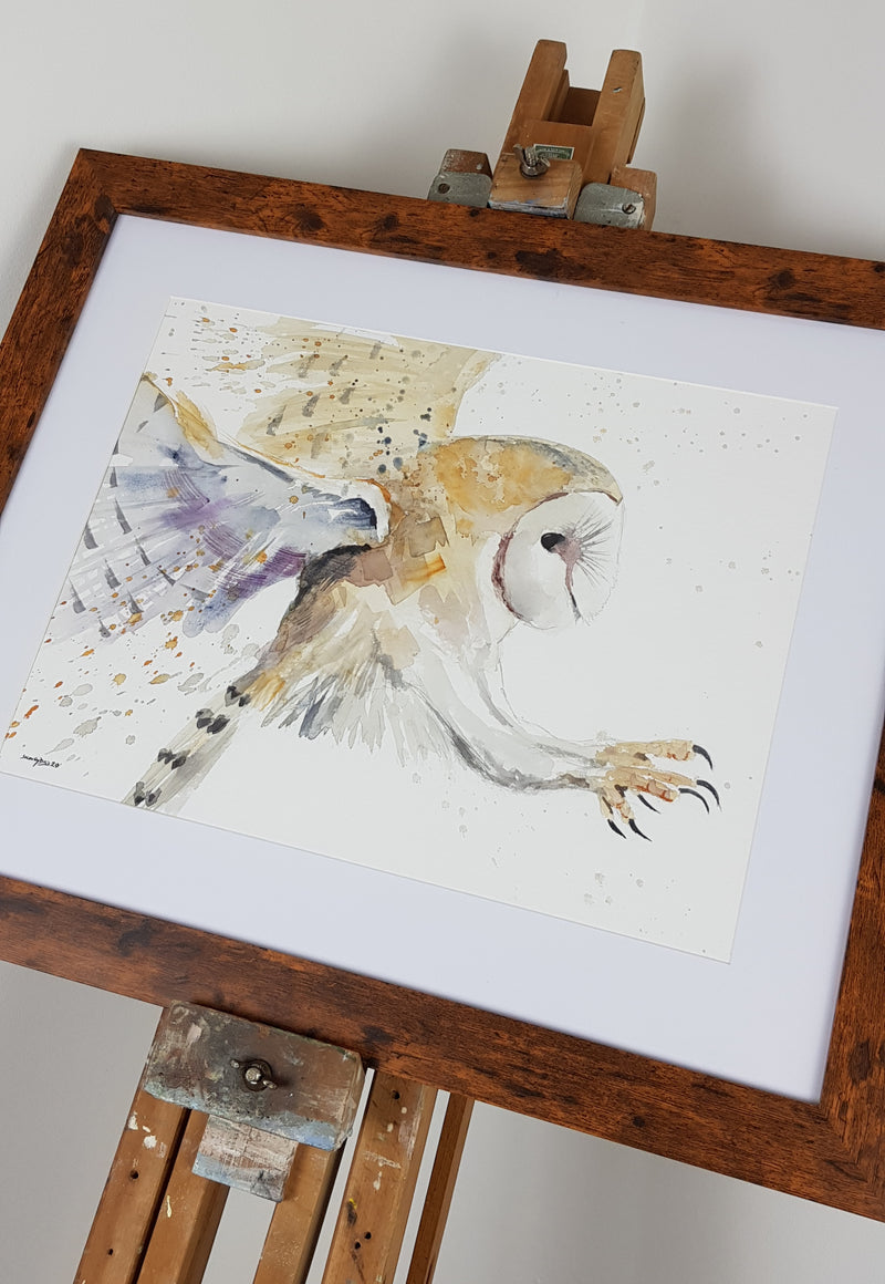 Barn Owl Watercolour - 'Barnaby' 16.5" x 12" #3147