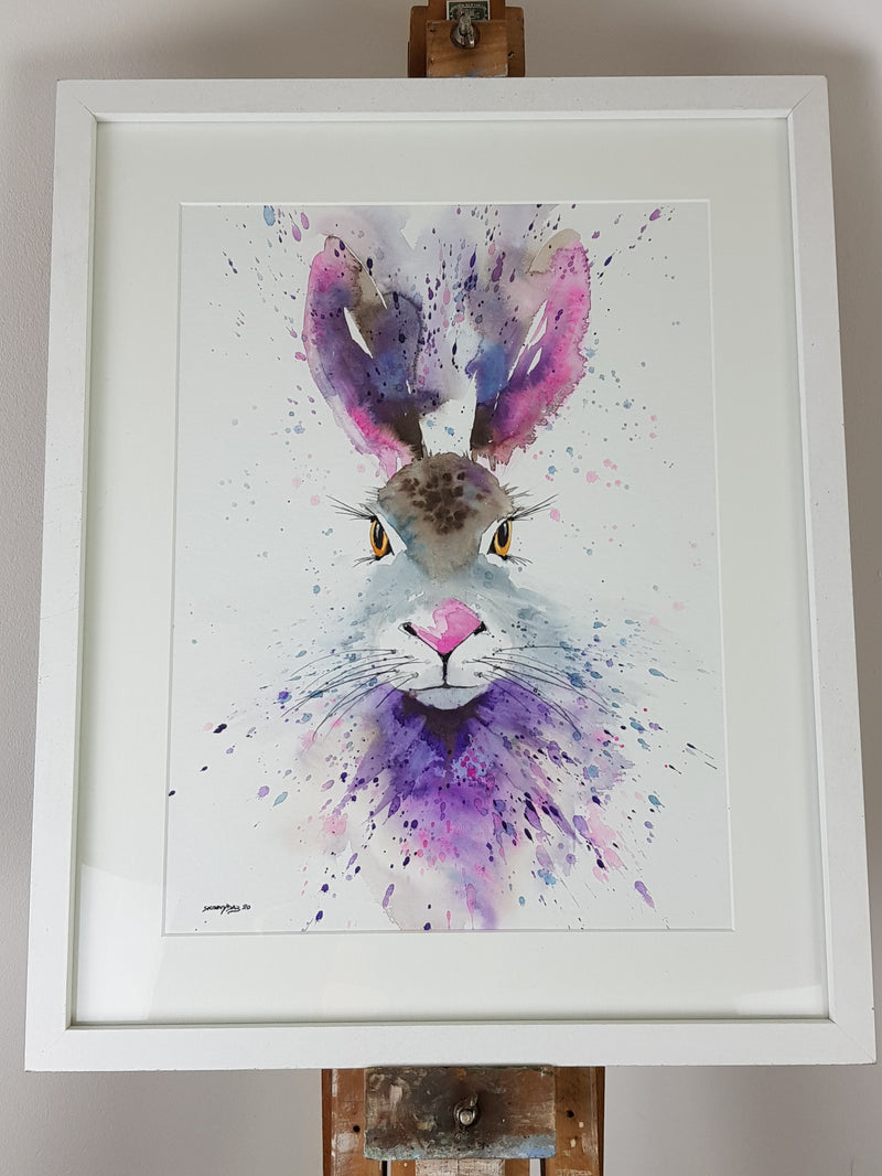 Hare Watercolour 'Purple Rain' - 17" x 12" #3156