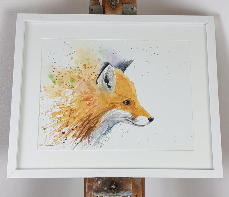 Fox Watercolour 'Rocket' - 17" x 12" #3171