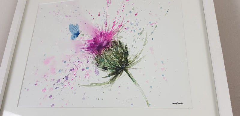 Butterfly & Thistle Watercolour - 'Summertime'' 17" x 12" #3228