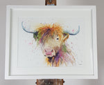 Highland Cow Watercolour - 'Joseph' 17" x 12" #3238