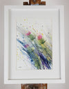 Thistles Watercolour - 'Thistles in a breeze' 12" x 9 (A4)" #3250