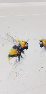 Bees Watercolour - 'The Bumbles' 17" x 12" #3251