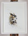Horned Owl Watercolour - 'Oliver' 17" x 12" #3256