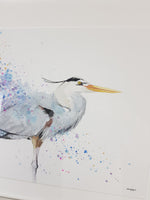 Heron Watercolour - 'Herbie' 17" x 12" #3261