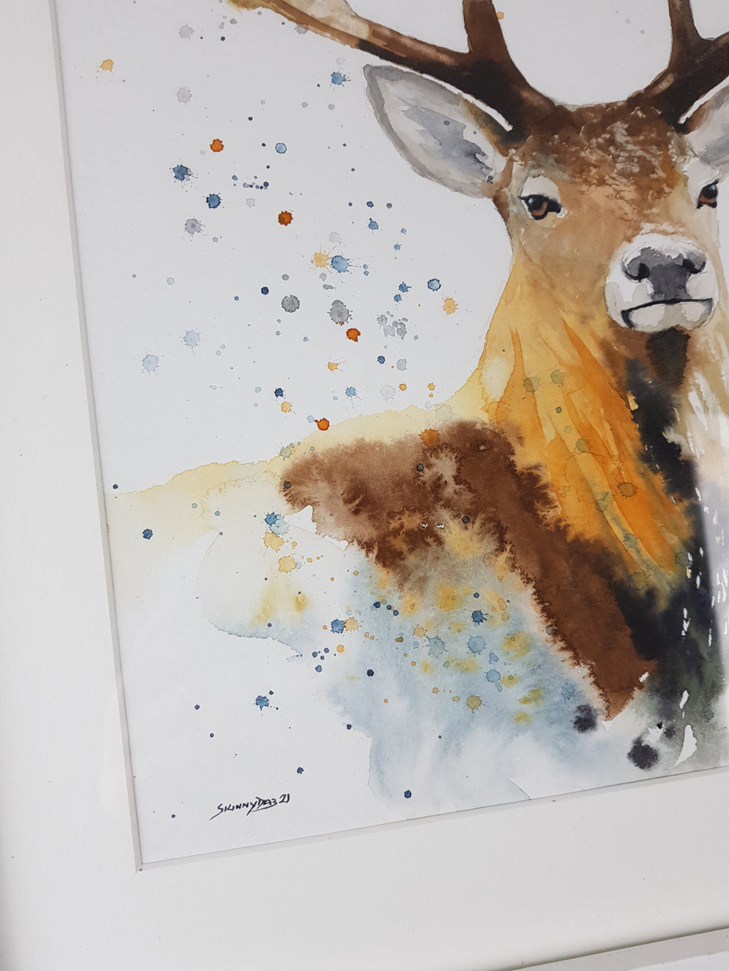 Stag Watercolour - 'Andreas' 17" x 12" #3270