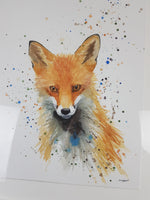 Fox Watercolour - 'Little Kit' 17" x 12" #3274