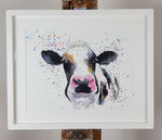 Cow Watercolour - 'Blackberry' 17" x 12" #3325