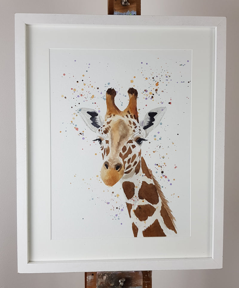 Giraffe Watercolour - 'Angelina' 17" x 12" #3366