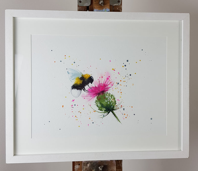 Bee & Thistle Watercolour - 'Benny Bee' 17" x 12" #3368