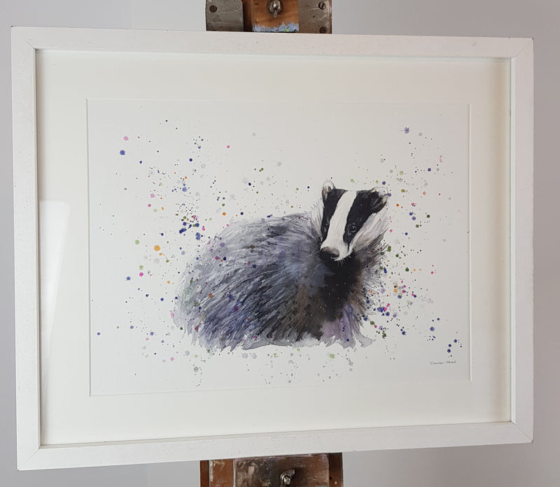 Badger Watercolour Painting - 'Baloo' 17" x 12"