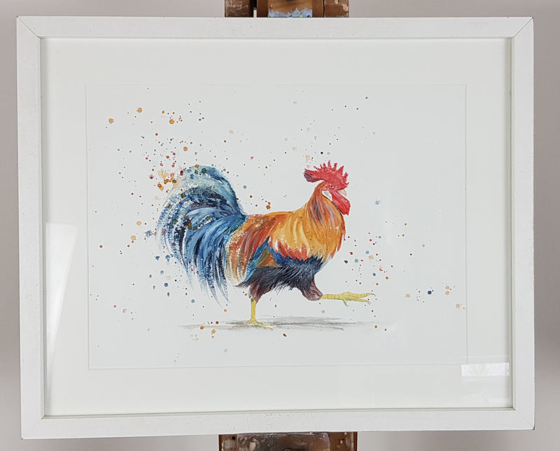 Cockerel Watercolour - 'Reggie' 17" x 12"