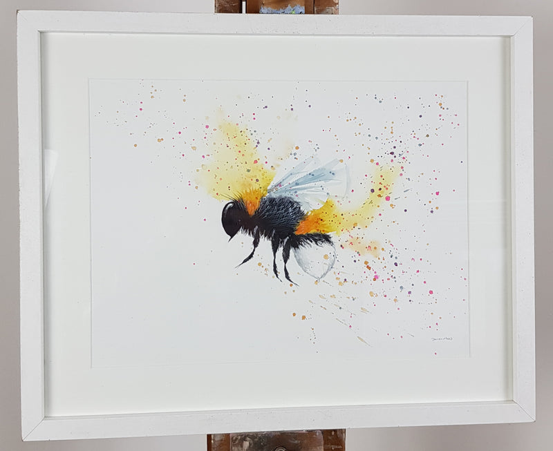 Bee Watercolour Painting - 'Humble Bumble' 17" x 12"