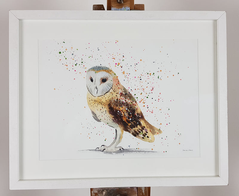 Barn Owl Watercolour Painting - 'Barnabas' 17" x 12"