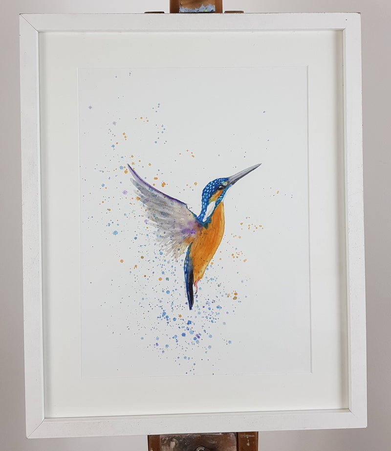 Kingfisher Watercolour Painting - 'Kyle' 17" x 12"