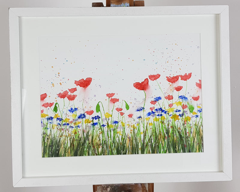 Wildflowers Watercolour Painting - 'A splash of colour' 17" x 12"