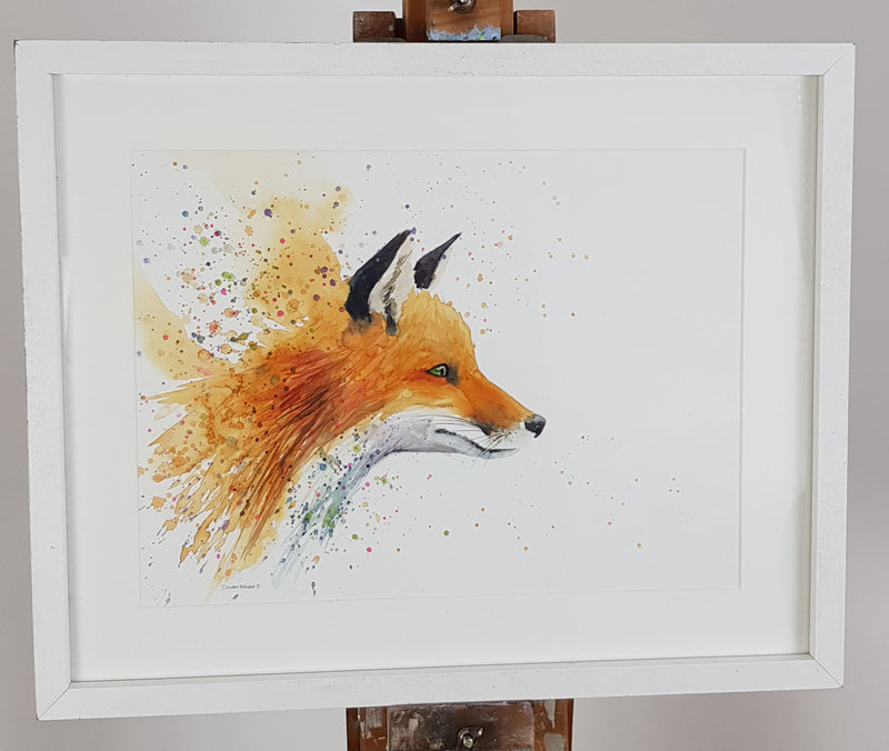 Fox Watercolour Painting - 'Basil' 17" x 12"