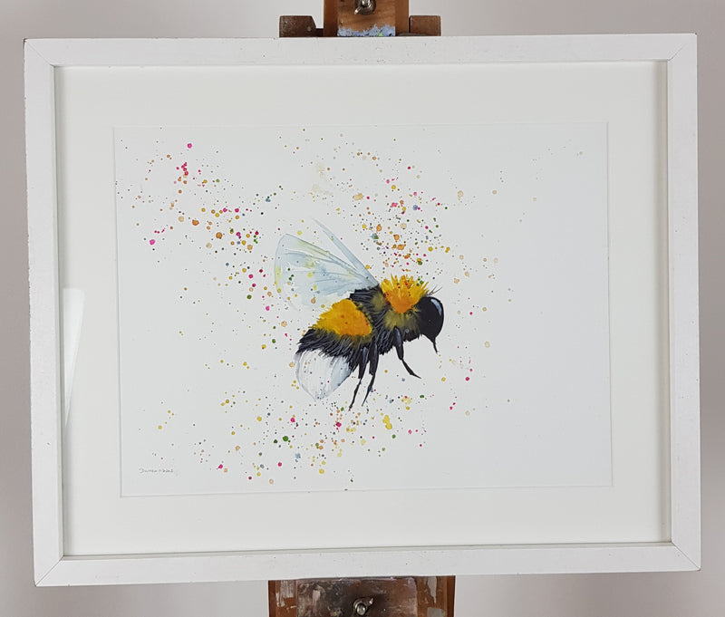Bee Watercolour Painting - 'Brady' 17" x 12"
