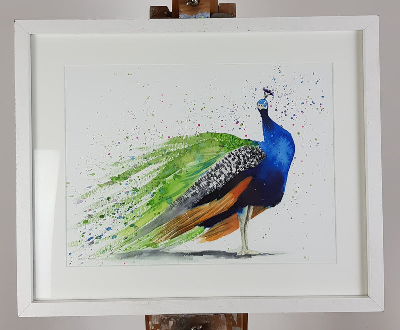 Peacock Watercolour Painting - 'Pierre' 17" x 12"