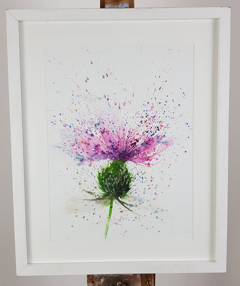 Thistle Watercolour Painting - 'Bursting with colour' 17" x 12"