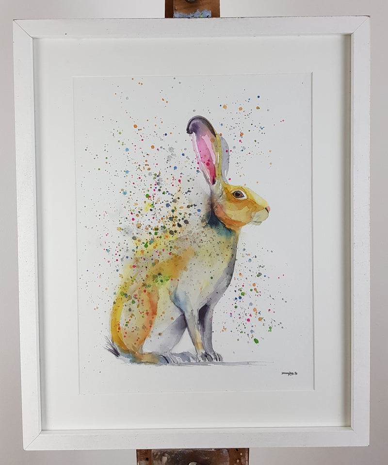 Hare Watercolour Painting - 'Honeydew' 17" x 12"