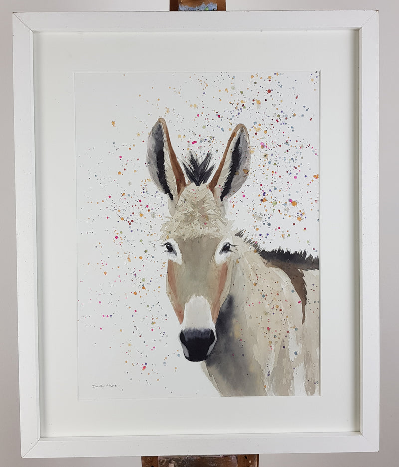 Donkey Watercolour Painting - 'Delilah' 17" x 12"