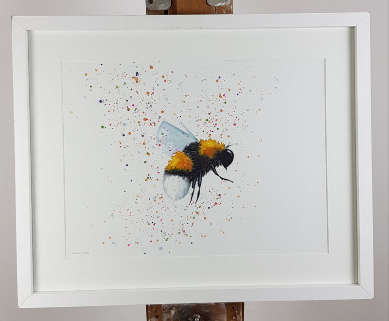 Bee Watercolour Painting - 'Bjorn' 17" x 12"