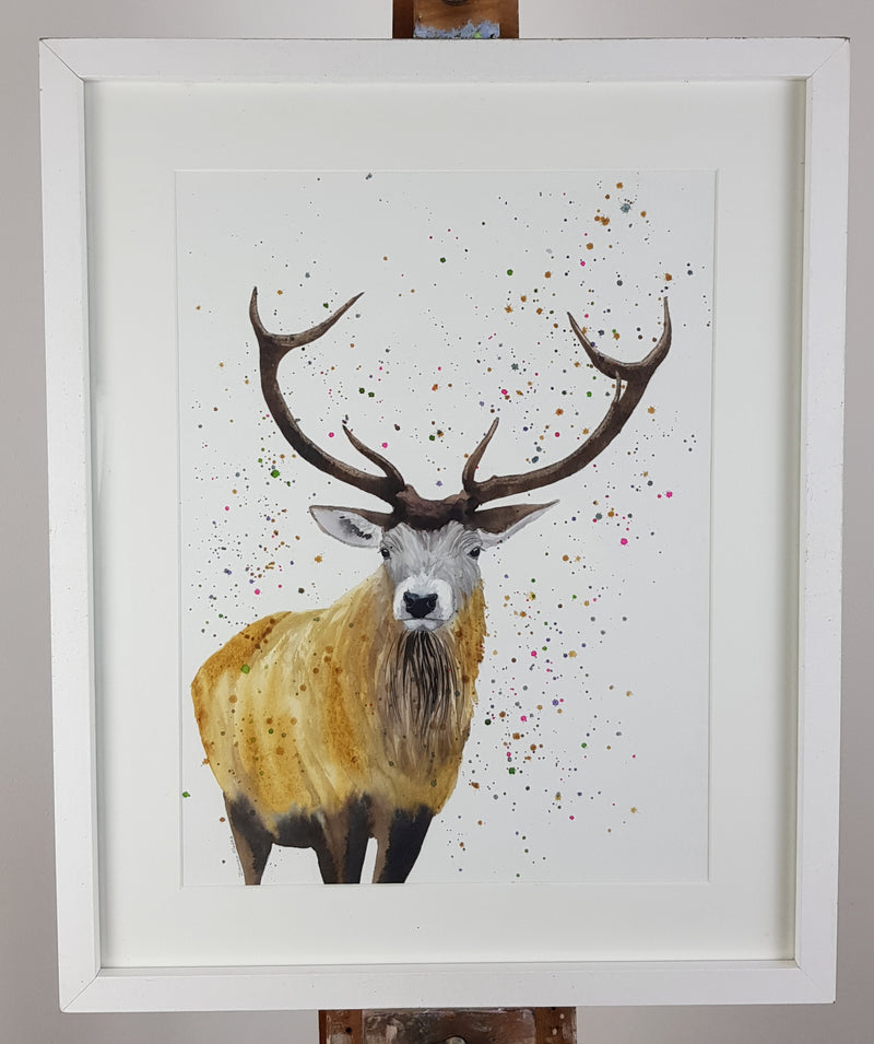 Stag Watercolour Painting - 'Samuel' 17" x 12"