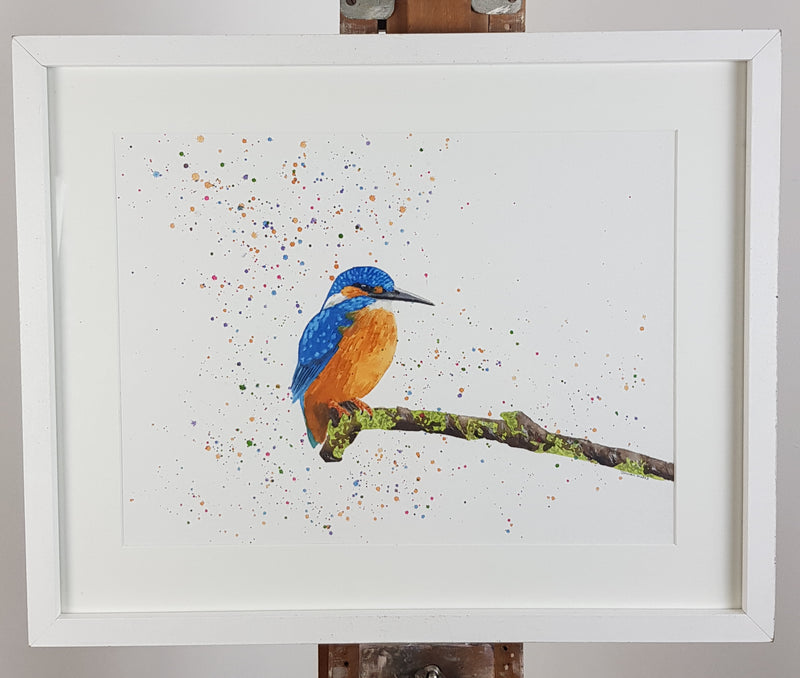Kingfisher Watercolour Painting - 'Kendall' 17" x 12"